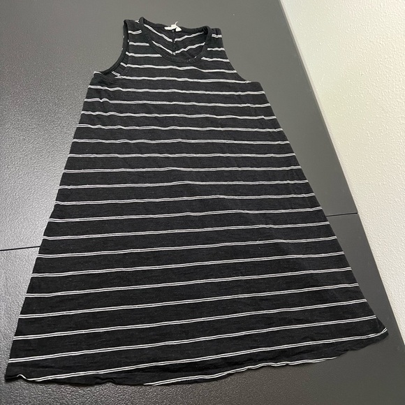 Madewell Black & White Striped Tank Dress - Picture 1 of 3